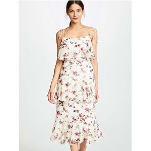 WAYF Imola Floral Tiered Midi Dress Tie Straps